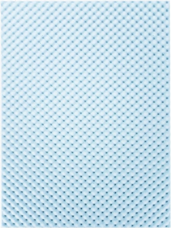 Best Price Mattress 3 Inch Egg Crate Memory Foam, Cooling Gel Infusion, King Mattress Topper, Dorm Essentials, Blue