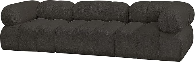 Meridian Furniture 611Brown-S102A Ames Collection Modern | Contemporary Modular Sofa with Rich Brown Boucle Fabric, Modular to Create Infinite Configurations, 102" W x 34" D x 28" H, Brown