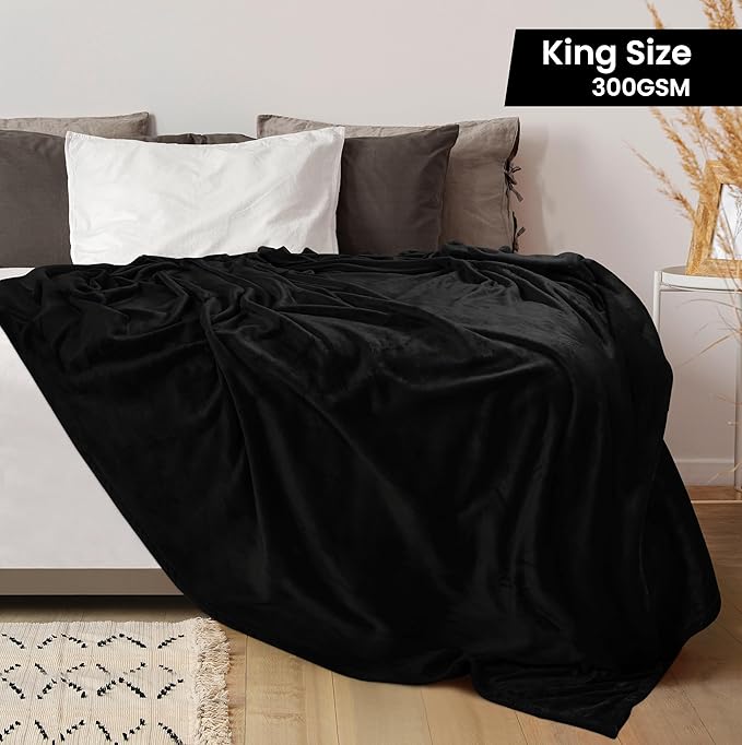 Utopia Bedding Fleece Blanket King Size Black (90x102 Inches) Ultra Soft Warm Lightweight Microfiber Breathable Anti-Static Cozy Bed Blanket, All-Season Home Decor Gift for Men & Women