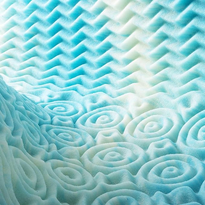 Best Price Mattress 2 Inch 5-Zone Swirl Gel Aerobreeze Foam Mattress Topper, CertiPUR-US Certified, Dorm Essentials, Full