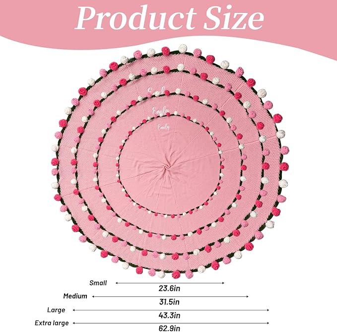 Personalized Handmade Crochet Rose Flower Blanket Bouquet – Custom Name Gift for Mother's Day, Valentine’s Day, Mom or Girlfriend（Pinkish White）