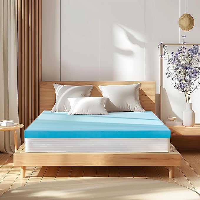 Hokway 4 Inch Mattress Topper Memory Foam Calking Mattress Pad Bed Topper Ventilated High Density Pad, CertiPUR-US Certified