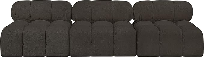 Meridian Furniture 611Brown-S102B Ames Collection Modern | Contemporary Modular Sofa with Rich Brown Boucle Fabric, Modular to Create Infinite Configurations, 102" W x 34" D x 28" H, Brown
