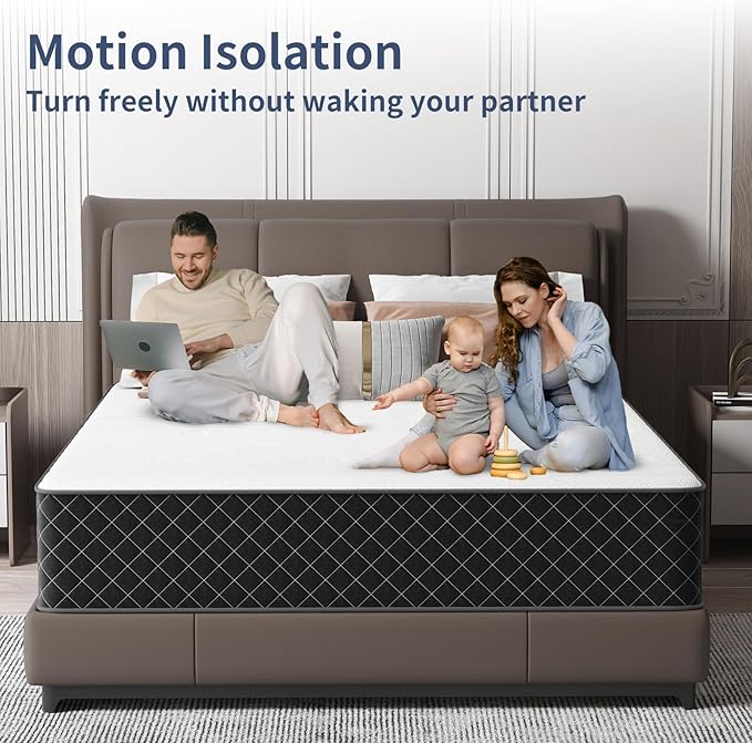 Full Mattress, 12 Inch Hybrid Mattress Full Size with Breathable Foam and Individually Pocket Spring, Memory Foam Mattresses for Back Pain Relief, Medium Firm Full Size Mattress in a Box, 75x54x12inch