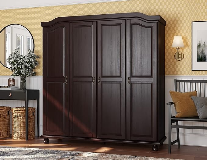 Palace Imports 100% Solid Wood Large Shelf for Kyle Wardrobe/Armoire/Closet ONLY, Java