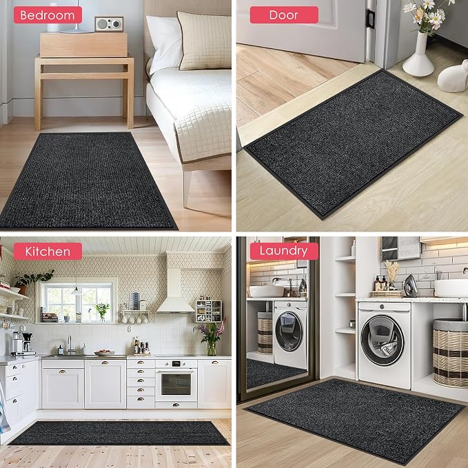Kuyal Front Door Mat, 4'x6' Indoor Outdoor Entrance Mat, Commercial Floor Mats Inside Outside Entrance, Heavy Duty Durable Welcome, Rubber Backing Non Slip Outdoor Mats for Entryway,Black - Image 5