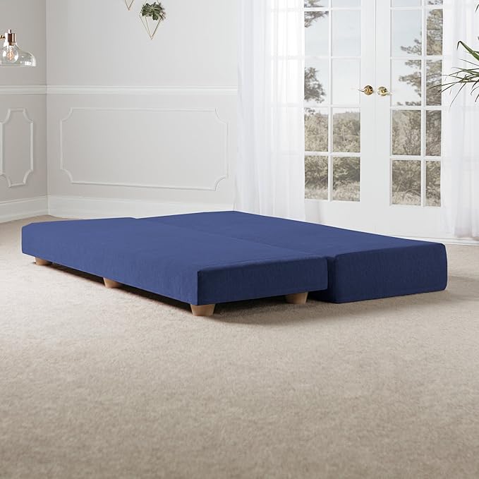 Jaxx Alon Daybed - Fold-Out Sleeper Chaise with Premium Memory Foam Queen-Size Mattress - Made in The USA, Navy