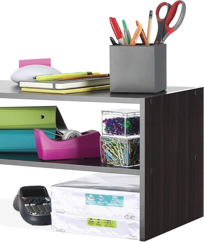 Whitmor Wood Stackable 2-Shelf Shoe Rack, 24 INCH, Espresso - Image 6