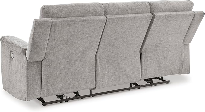 Signature Design by Ashley Barnsana Minimalist Power Reclining Sofa with USB Charging Ports, Light Gray