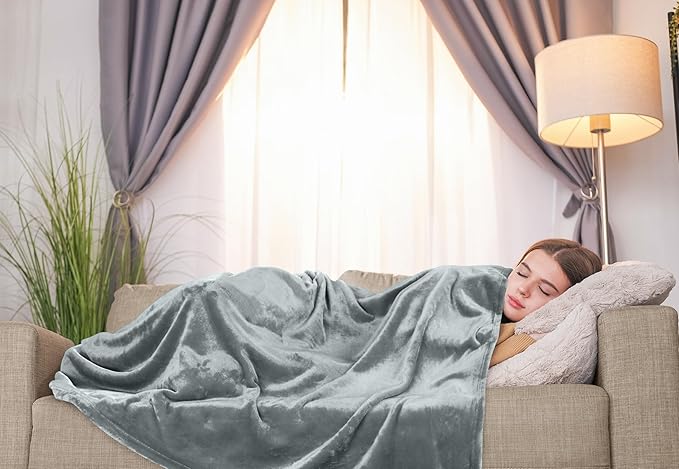 Utopia Bedding Fleece Blanket Twin Size Ash Grey (60x80 Inches) Ultra Soft Warm Lightweight Microfiber Breathable Anti-Static Cozy Bed Blanket, All-Season Home Decor Gift for Men & Women