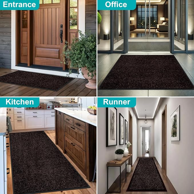 Azadx 2'x3' Front Door Mat Heavy Duty Indoor Outdoor Door Mat Non-Slip Backing Doormat for Entryway Stain and Fade Resistant Commercial Floor Mats Entry Mat Low Profile Welcome Door Mats - Image 8