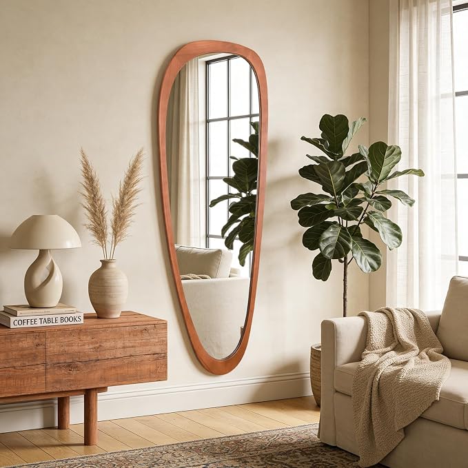 WallBeyond Asymmetrical Mirror, Irregular Mirror Full Length, Boho Wall Mirrors Decorative for Bedroom Living Room Entryway Hall, Mid Century Modern Decor 60" H x 22" W - Image 3