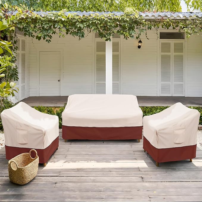 COSFLY Patio Furniture Covers 2 Pack, 600D Waterproof Outdoor Chair Covers for Deep Chairs, All-Weather UV Resistant Protection with Adjustable Straps & Air Vents, Fits up to 29" W x 30" D x 36" H - Image 8