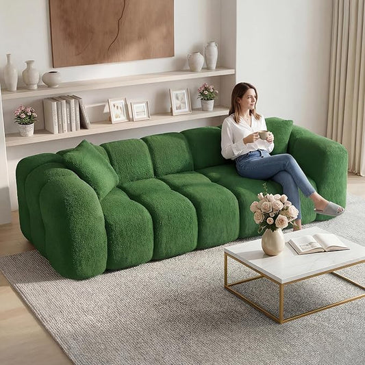 84" Boneless Couch No Assembly Required Loveseat Sofa Modern Deep Seat Cloud Couch Modern Compressed Sofa Oversized Upholstered 3-Seater for Living Room Bedroom
