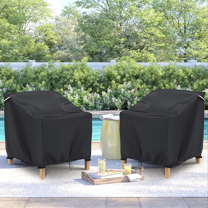 Gasadar Patio Chair Cover - 2 Pack, Patio Furniture Covers Waterproof, Heavy Duty Outdoor Chair Covers, Lawn Outdoor Furniture Cover -38" W x 40" D x 31" H - Image 6