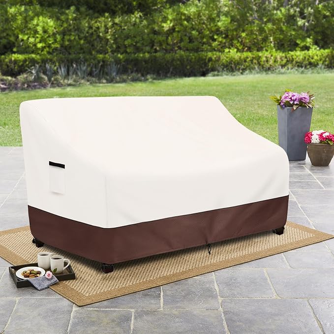 Outdoor Couch Covers,85 Inches Outdoor Sofa Cover, Waterproof Patio Furniture Cover,Furniture Covers for Patio Seating (Beige) - Image 6