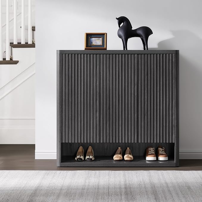 SICOTAS Shoe Cabinet 94.4" Wide Freestanding Hidden Shoe Storage Cabinet with 6 Doors & 8 Adjustable Shelves Tall Modern Shoes Rack Organizer Cabinets Storage for Entryway Hallway Living Room Entrance - Image 8