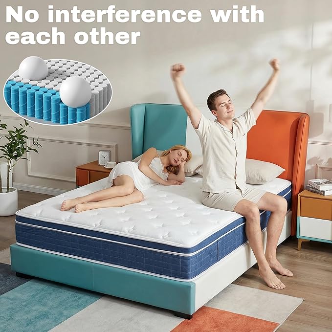 Full Size Mattress - 12 Inch Full Mattress- Hybrid Memory Foam Mattress,Pressure Relief, Cooling Breathable Cover, CertiPUR-US Certified, Bed-in-a-Box