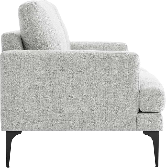 Modway EEI-6006-LGR Evermore Upholstered Fabric Loveseat, Light Gray