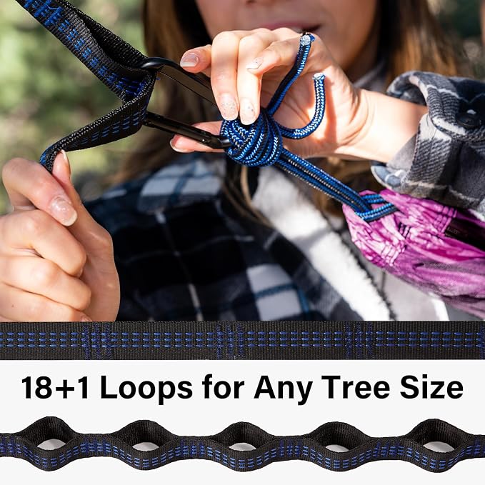 Kootek Camping Hammock, Portable Hammocks with Tree Straps & Attached Carry Bag, Camping Essentials Gear, Perfect for Outside Indoor Hiking Beach Backpack Travel - Image 5
