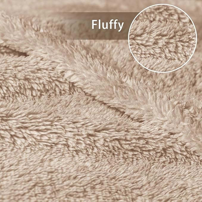 Exclusivo Mezcla Twin Size Blanket for Bed, Super Soft Velvet Plush Fleece Blankets, Fuzzy Cozy and Warm for Winter, 60x80 Inches, Camel