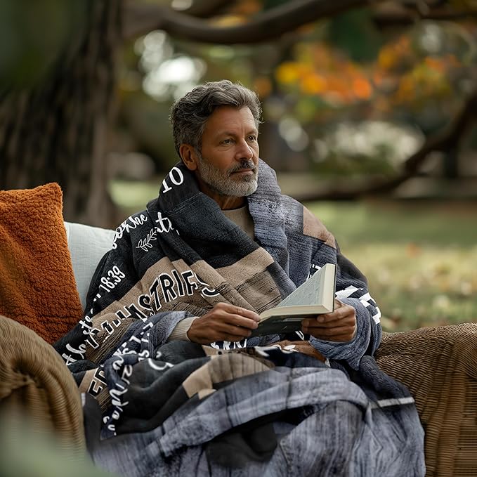Christian Gifts for Men, Christian Gift Blanket 40"x50", Religious Gifts for Men, Catholic Gifts, Bible Gifts, Spiritual Gifts, Inspirational Gifts, Encouragement Birthday Gifts for Men of God