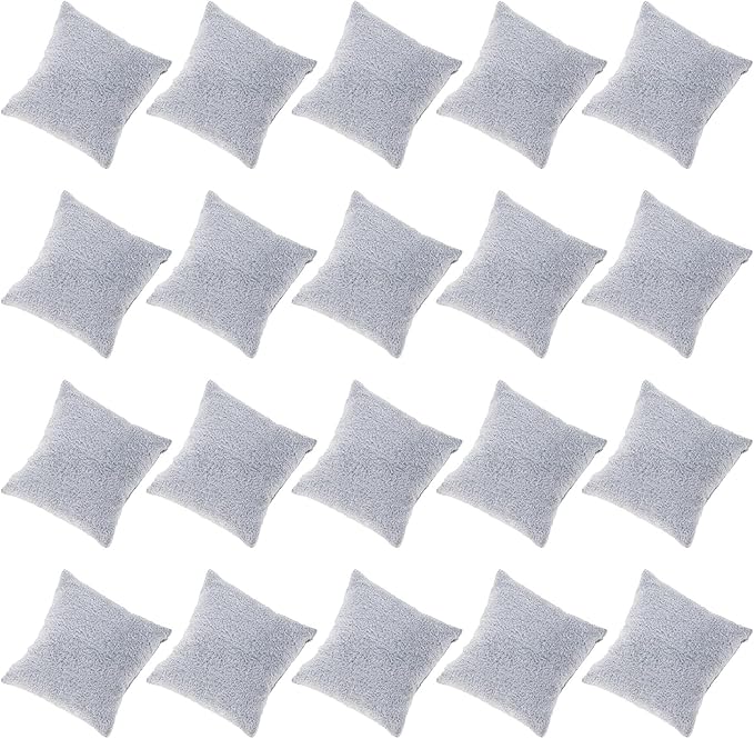 Framendino, 20 Pack Gray Velvet Watch Pillow Bracelets Pillows Bangle Cushions Jewelry Display for Gift Box