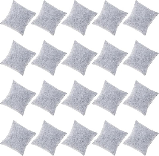 Framendino, 20 Pack Gray Velvet Watch Pillow Bracelets Pillows Bangle Cushions Jewelry Display for Gift Box