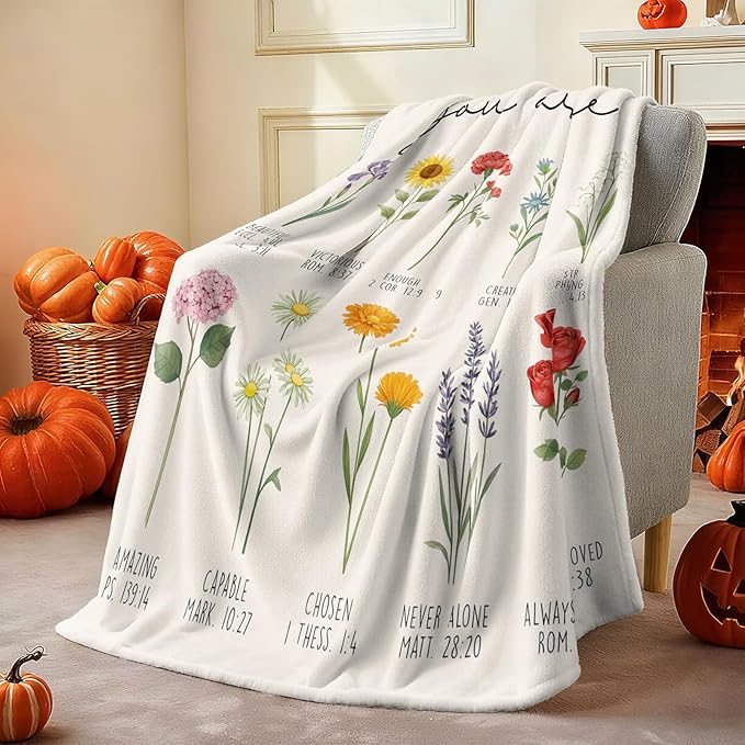 COMFAR Christian Gifts for Women Faith, Inspirational/Religious/Spiritual Gifts for Adults, Soft Throw Blankets for Women/Men, Personalized Blankets for Adults 40"x 50"