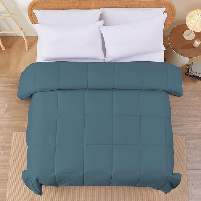 Modern Threads Down Alternative Reversible Comforter Teal/Beige Twin
