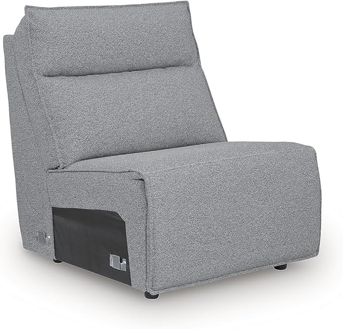 Signature Design by Ashley Modern ModMax II Stain Resistant U-Shape Right-Arm Facing 7-Piece Power Reclining Sectional with Chaise and Adjustable Headrest, Gray
