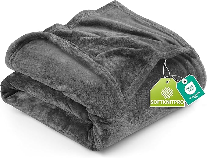 Utopia Bedding Fleece Blanket King Size Grey (90x102 Inches) Ultra Soft Warm Lightweight Microfiber Breathable Anti-Static Cozy Bed Blanket, All-Season Home Decor Gift for Men & Women