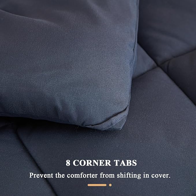 128x120 Oversized King Comforter, Extra Large King Size Comforter Oversized, All Season Soft Lightweight Quilt Down Alternative Duvet Insert with 8 Corner Tabs(128x120, Grey)