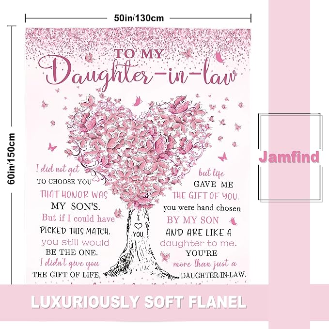 Daughter in Law Gifts, Daughter in Law Birthday Gifts from Mother in Law, Best Mothers Day for Future DIL Blanket 60"x 50"