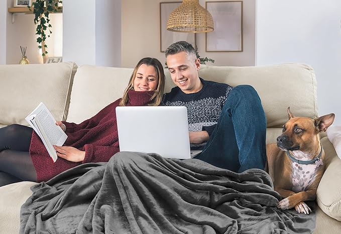 Utopia Bedding Fleece Blanket Full Size Grey (90x84 Inches) Ultra Soft Warm Lightweight Microfiber Breathable Anti-Static Cozy Bed Blanket, All-Season Home Decor Gift for Men & Women