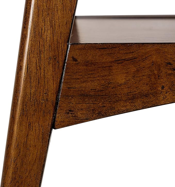 Madison Park Parker End Tables-Solid Wood, Two-Tone Finish with Lower Storage Shelf Modern Mid-Century Accent Living Room Furniture, Medium, Off-White/Pecan