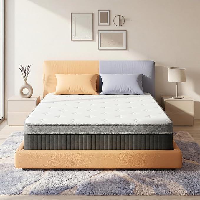 inight Full Hybrid Mattress 14 Inch, Fresh-Sleep Tech with Nebulign Foam, Medium Firm Cooling Airflow for Pressure Relief, Fiberglass Free, CFR 1633 Compliant
