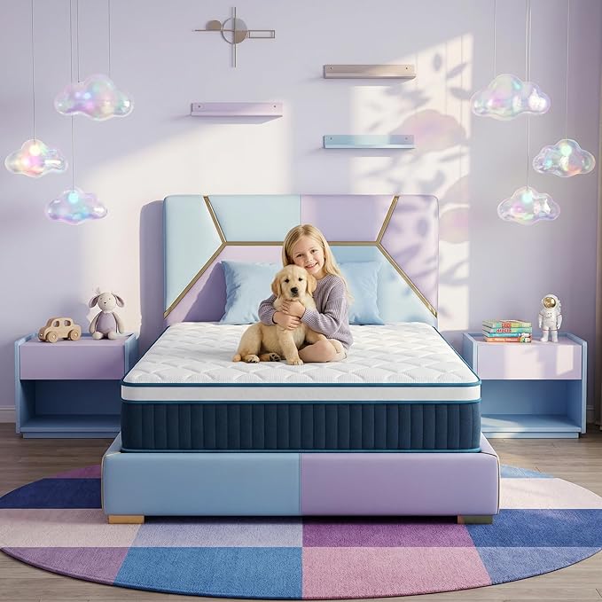 Twin Size Mattress - 12 Inch Twin Mattress- Hybrid Memory Foam Mattress,Pressure Relief, Cooling Breathable Cover, CertiPUR-US Certified, Bed-in-a-Box