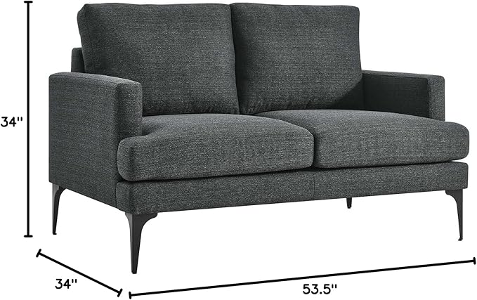 Modway EEI-6006-DOR Evermore Upholstered Fabric Loveseat, Gray