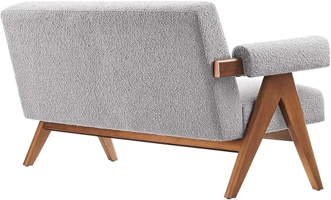 Modway EEI-6504-LGR Lyra Boucle Fabric Loveseat, Light Gray