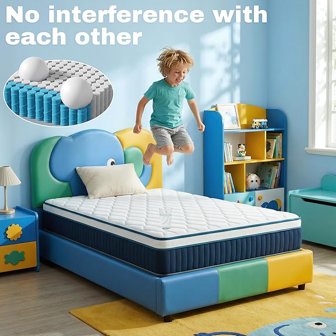 Twin Size Mattress - 14 Inch Twin Mattress- Hybrid Memory Foam Mattress,Pressure Relief, Cooling Breathable Cover, CertiPUR-US Certified, Bed-in-a-Box