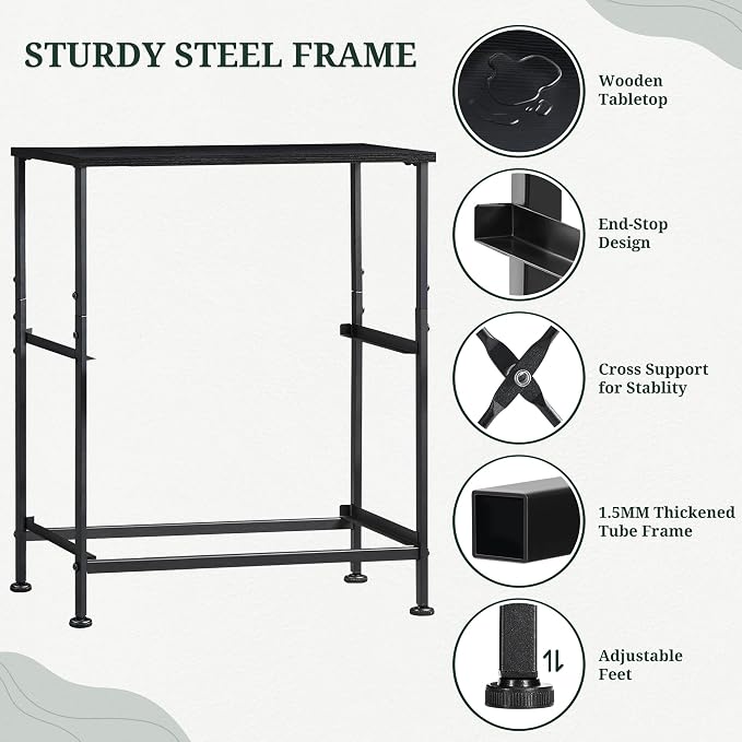 Nightstand Upgraded, Small 2 Drawer Dresser End Table Bedside Furniture, Wooden Top Fabric Bins for Bedroom, Closet, Entryway, Dorm, 11.8" D x 18" W x 20", Charcoal Black - Image 7