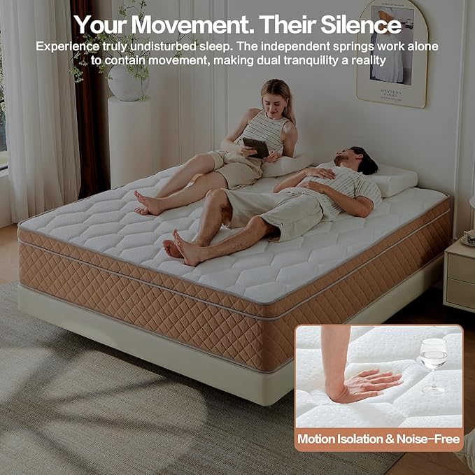 Queen Mattress,12 Inch Queen Size Mattress in a Box,Memory Foam and Pocket Spring Hybrid Mattress,Ideal for All Sleep Positions,CertiPUR-US Certified,Shoulder Support-Medium Firm,80" x 60"