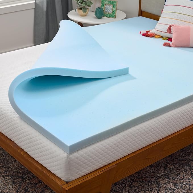 Linenspa Memory Foam Mattress Topper, California King Size - 2 Inch Gel Infused Memory Foam - Plush Feel - Cooling and Pressure Relieving - CertiPUR Certified
