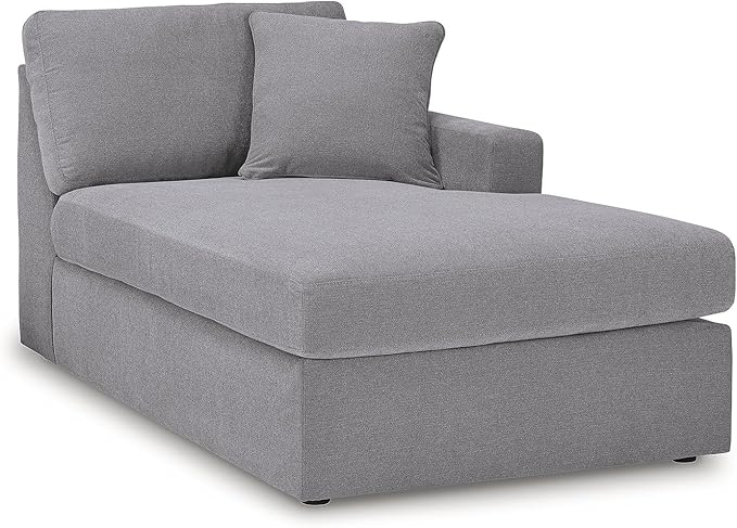 Signature Design by Ashley Contemporary Modmax Stain Resistant U-Shape Left-Arm Facing 5-Piece Sectional with Chaise and Reversible Cushion, Gray