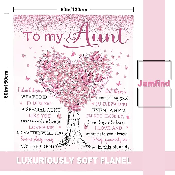 Aunt Gifts, Auntie Gift Ideas, Best Aunt Birthday Ever Gift for Women, Christmas Birthday Gifts for Aunts from Aunt Nephew, Aunts Blanket 60"x 50"
