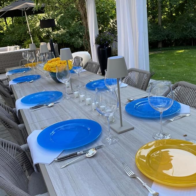 PURPLE LEAF 13 Pieces Patio Dining Set Aluminum Modern Rectangular Table and Rattan Arm Chairs with Cushions for Kitchen Porch Garden Outdoor Furniture Sets, Champagne - Image 3