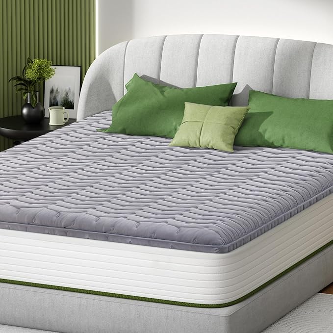 Premium Foam Queen Mattress Topper 3 Inch, Medium Firm Bed Pad for Supportive Sleep and Pressure Relief, Durable Foam Layer, 80 x 60 Inches, Gray