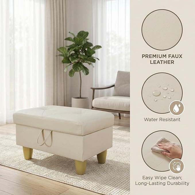 3-Piece L-Shaped Modular Leather Sofa – Convertible Sectional Couch with Movable Chaise & Storage Ottoman, Multi-Scene Use for Living Room, Apartment & Office, White