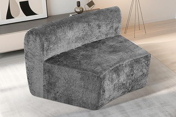 HABUTWAY Modular Sectional Sofa Memory Foam Filled Single Sofa Chair with Deep Seat, Modern Sofa Couches for Living Room Apartment Office, No Assembly Required, Grey